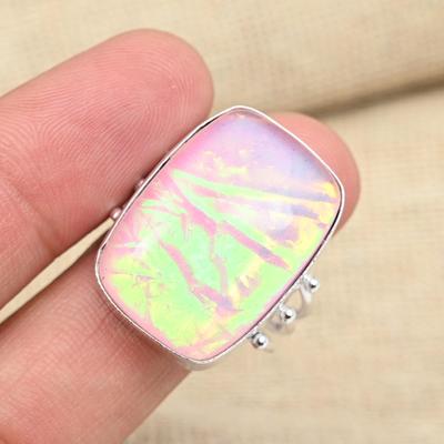 Gioielleria fatta a mano in argento sterling 925 con tripla opale rosa australiana AAA+