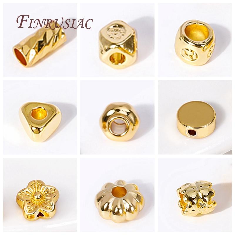 6X3MM 18K Gold Plated Flat Round Spacer Beads,High Quality Brass Metal Loose Bead Separators For Jewelry Making DIY Accessories