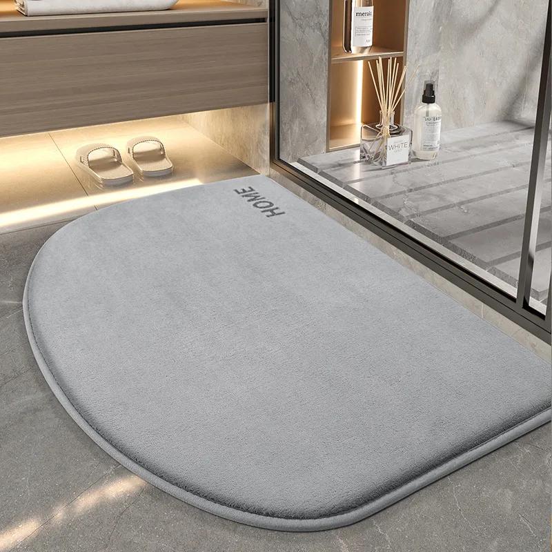 Memory Foam Bath Mat Quick-Dry Bathroom Rug, Non-Slip Water-Absorbing, Soft Solid Color Floor Mats for Bathroom Essentials