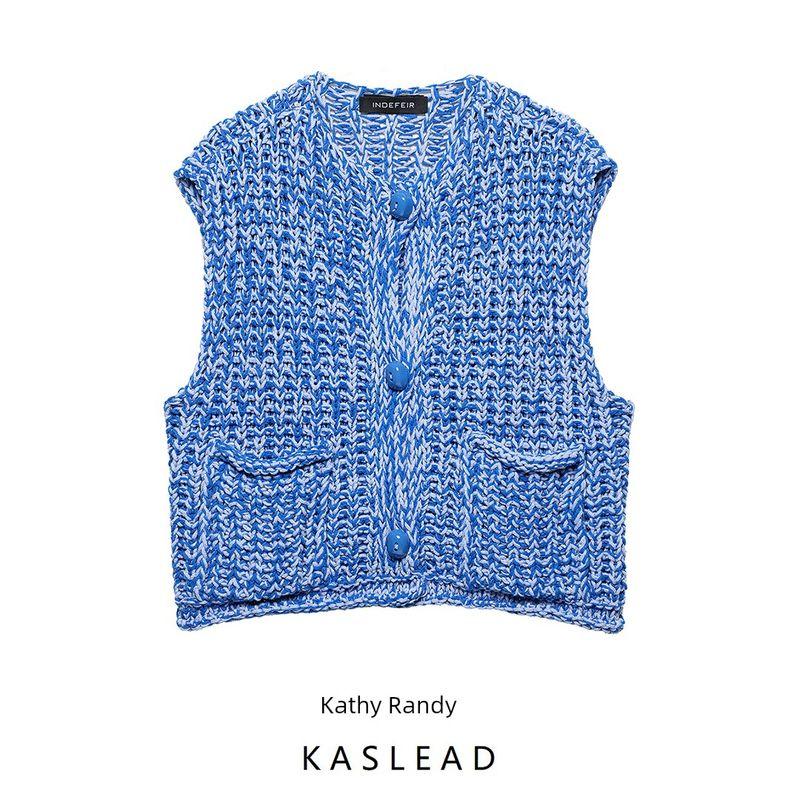 Kaslead New Women Clothes Western Style Versitile Fashion Thick Needle Knit Vest 5802011 400