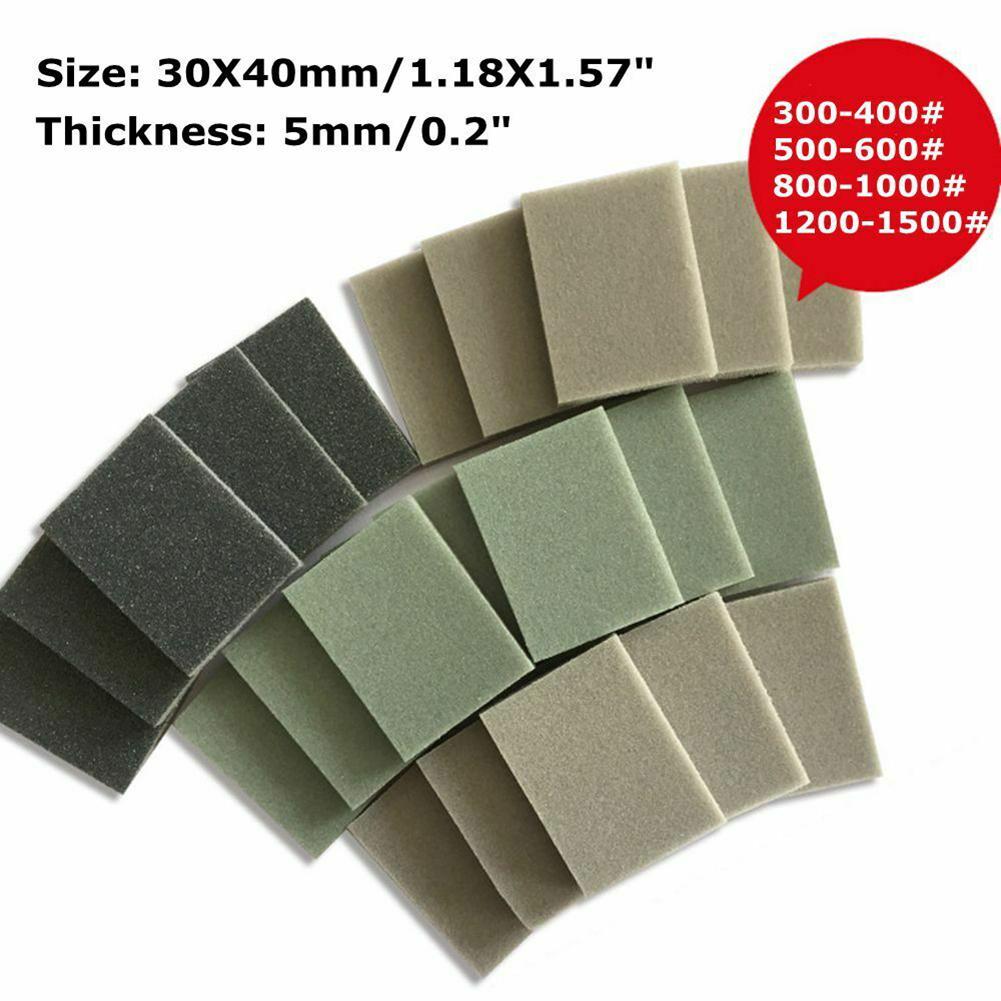Fine Coarse Grit Sandpaper Sponge Pads 300-400# 500-600# 800-1000# 1200-1500#
