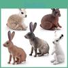 Lifelike Mini Rabbit Figurine Crafted From Durable Pvc For Farmhouse Decor Lovers