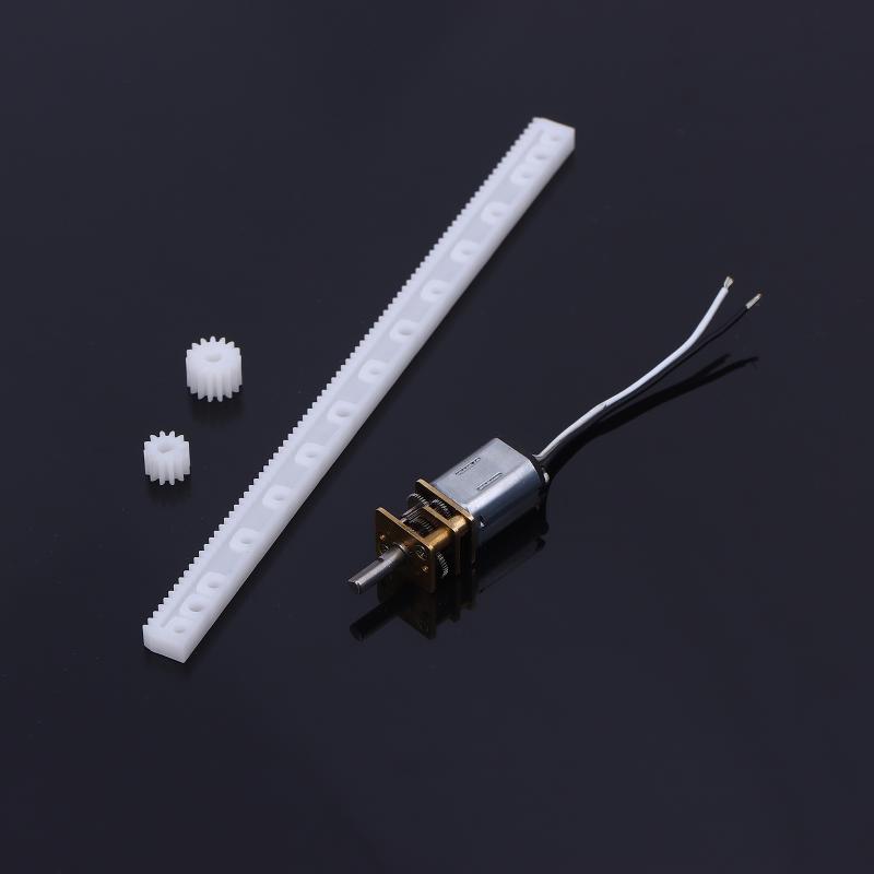 125Mm Guide Rack 3D Hole Gear Linear Drive Gear Rod N20 Geared Motor Kit 12-Tooth 15-Tooth Plastic Gear For Diy Camera Monitor