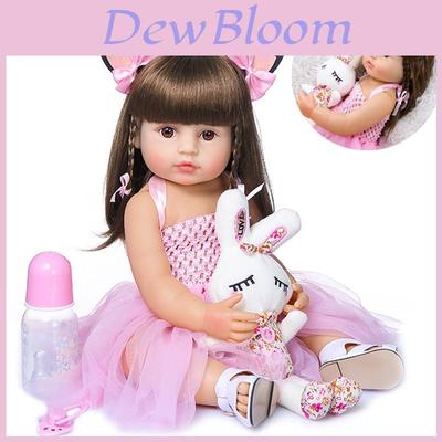 Original Doll Reborn Baby Toddler Girl Soft Full Silicone Bath Toy Gift**