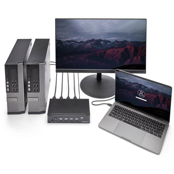 4-Port USB HDMI KVM-Switch - STARTECH - HDMI Bildschirm-, Tastatur-, Maus-Switch mit integriertem USB 3.0 Hub
