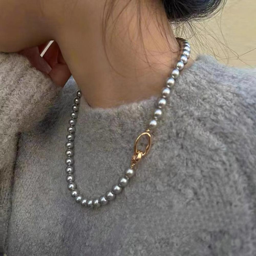 

Много пеньков серебристо-серого яркого света, идеальный круг, имитация родителей.; жемчужное ожерелье, модная роскошная цепочка свитеров, ниша темперамента.