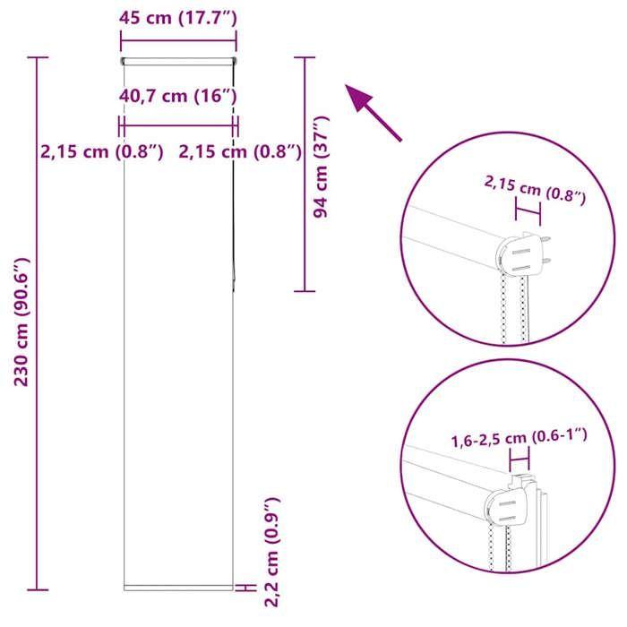 VidaXL Store Enrouleur Occultant Largeur Du Tissu 40,7 Cm Polyester, Store De Jour Et De Nuit, Store De Cuisine, Store 4011585