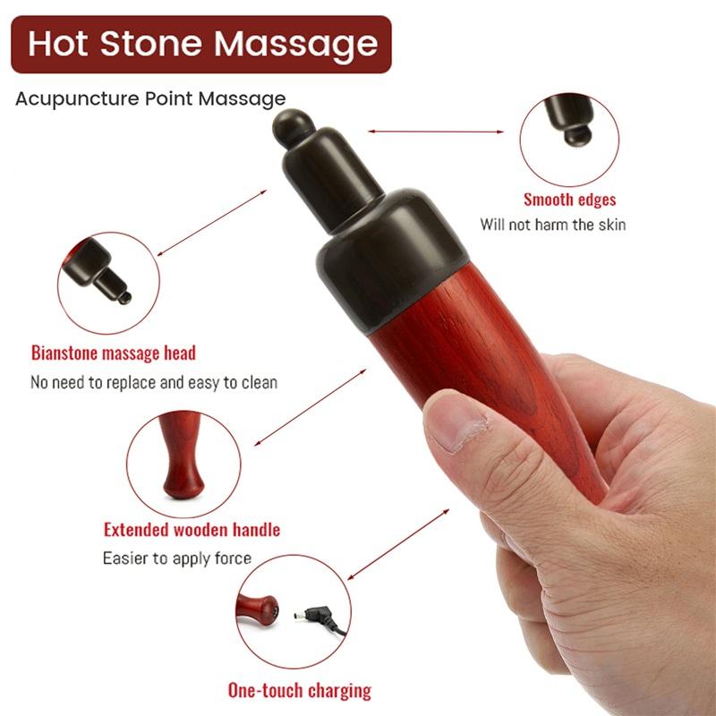 Natural Hot Stone Reflexology Tool Trigger Point Massager Gua Sha Electirc Acupuncture Pen Comb Foot Massager Stick Face Eye Spa