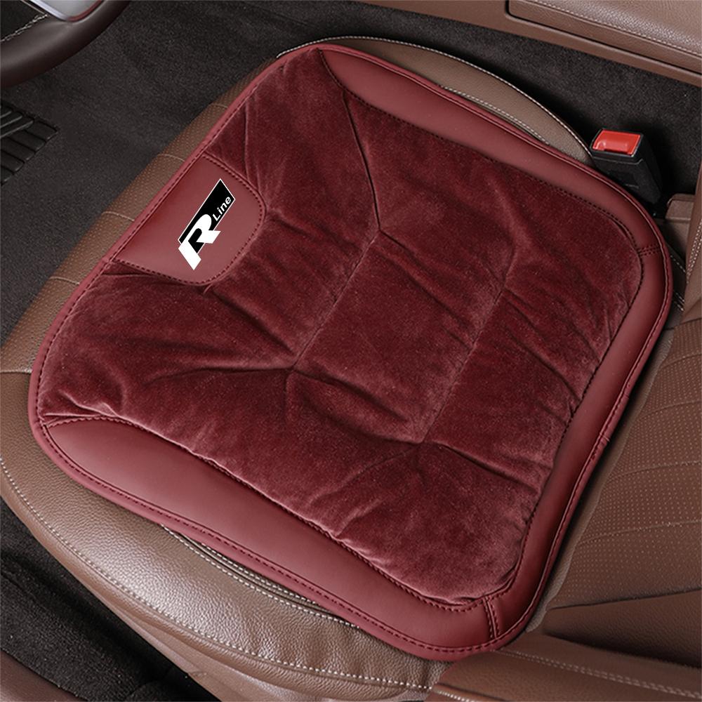 W16Flannel Car Seat Cushion Winter Warm Front Chair Rear Seat Pad For Volkswagen VW R Polo Passat Rline Golf 4 5 6 Tiguan Jetta GTI