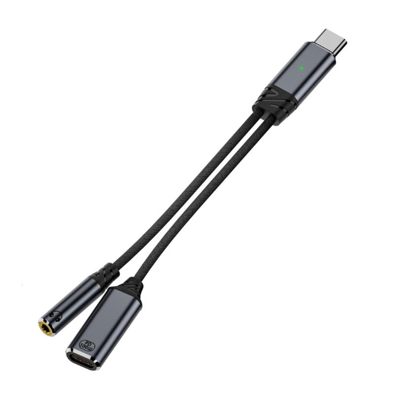 

Type C PD100W Charging Cable and 3.5mm Auditory Adapter Double Function for Type C Devices Seamlessly Music Experience сірий