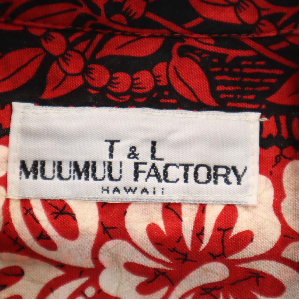 T&L Muumuu Factory 80s 90s Old hibiscus pattern Short sleeve Aloha shirt Men's Used