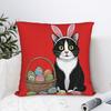 Funny Easter Cats Ears Bunny Eggs Pillowcases Cute Funny Pillow Case For Sofa Bedroom Home Decor Soft Pillow Cover