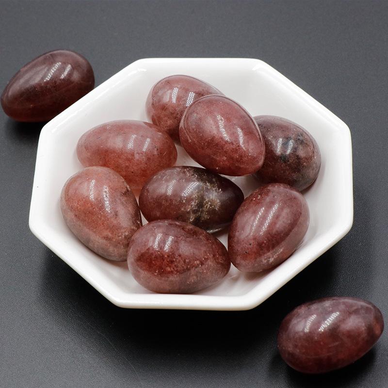 30mm Purple Pink Agate Crystal Egg Shaped Stone