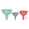 3x Kitchen Funnel for Filling Bottles and Pourers 6/8/10 cm