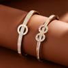 Women's Simple Bracelet1item2Available In Various Styles, the Fashionable and Elegant Geometric Interlaced Design Is Suitable for Daily Commuting,