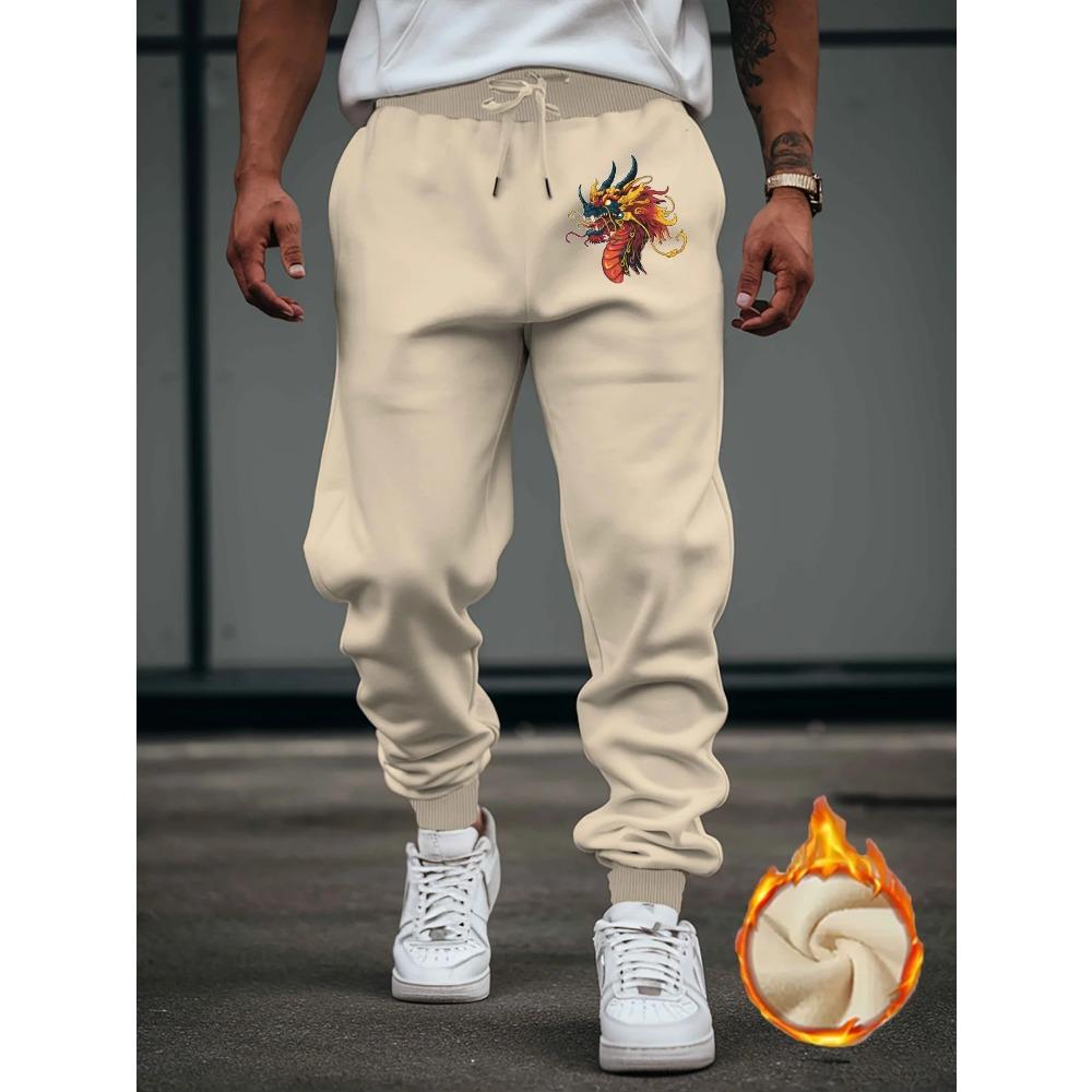 Mens Print Lounge Pants Winter Male Fashion Streetwear Casual Comfort Fitness Sporty Sweatpants
