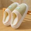 Lightweight brown bear head cotton slippers home use plush plush slippers autumn and winter warm couple cotton slippers