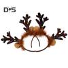 Weihnachten Rentier Geweih Stirnband Frauen Rehkitz Horn Haar Hoop Party Kostüm Ohren Plüsch Material Flexible Fit Kopfbedeckung