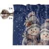 Penguin Winter Snowman Oil Lamp Snowflake Valance Tier Curtain Rod Pocket Valance for Multi-purpose Rooms, 1 Panel, 42x12 Inch, White