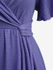 Rosegal Plus Size Ruffles Tulip Hem Pockets Ruched Surplice Dress