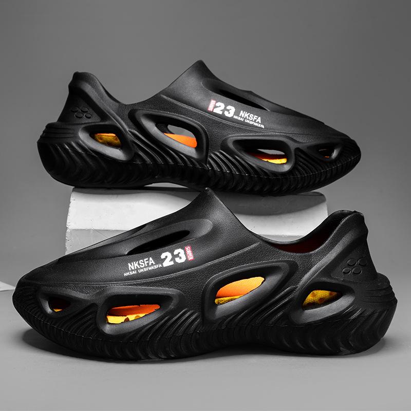 Men'S Hole Shoes Sports Casual Slippers Thick-Soled Non-Slip High Elastic Wear-Resistant Beach Sandals