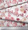 Soimoi Japan Crepe Satin Fabric Leaves,Peony & Dahlia Flower Printed Fabric 1 Metre 42 Inch