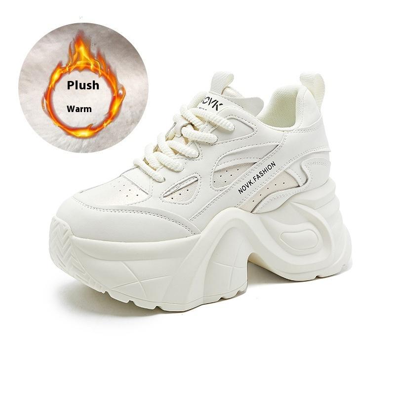 Fashionable Thick-soled Sports Shoes for Women In Autumn and Winter, High-end Casual Shoes with Increased Height and Versatile Dad Shoes
