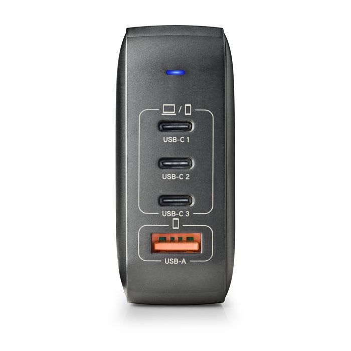 NGS BUD 165W : GaN Chargeur Mural Universel 165W Avec 4 Ports : 3 USB-C+1 USB-A. Chargement Rapide. Grande Compatibilité. Charge Sim