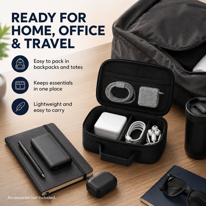 EVA Mini Storage Bag Durable Shockproof Zipper Carrying Case for Keys Memory Cards Daily Commute Use
