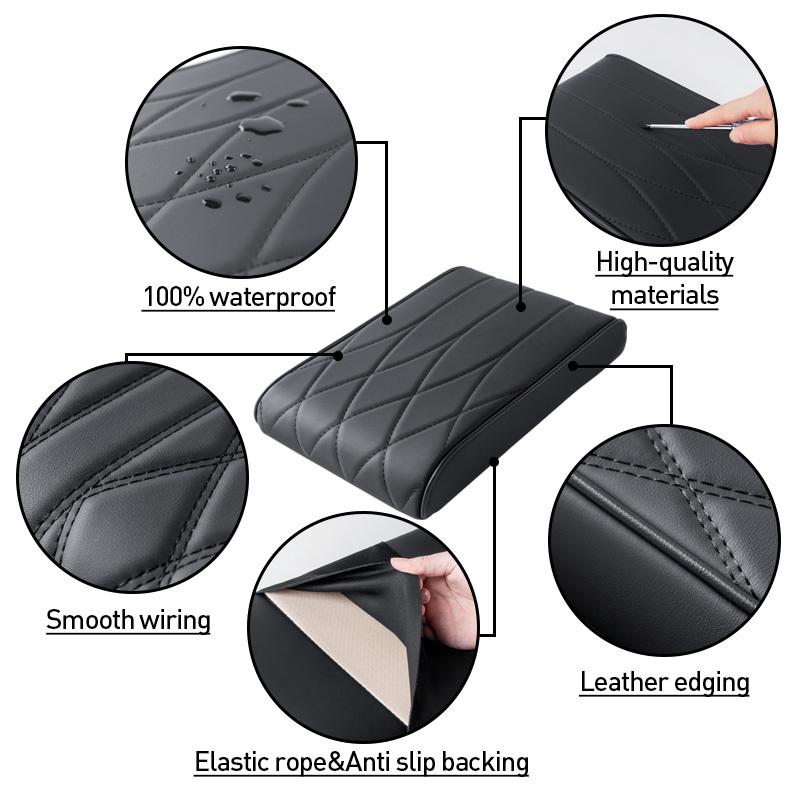 Car Strip Armrest Cushion Mat Auto Center Console Pad Memory Foam Armrest Box Hand Rest Pillow Universal Fit for Most Vehicles