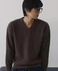 NODU V-Neck Waffle Essential Knit [Brown]