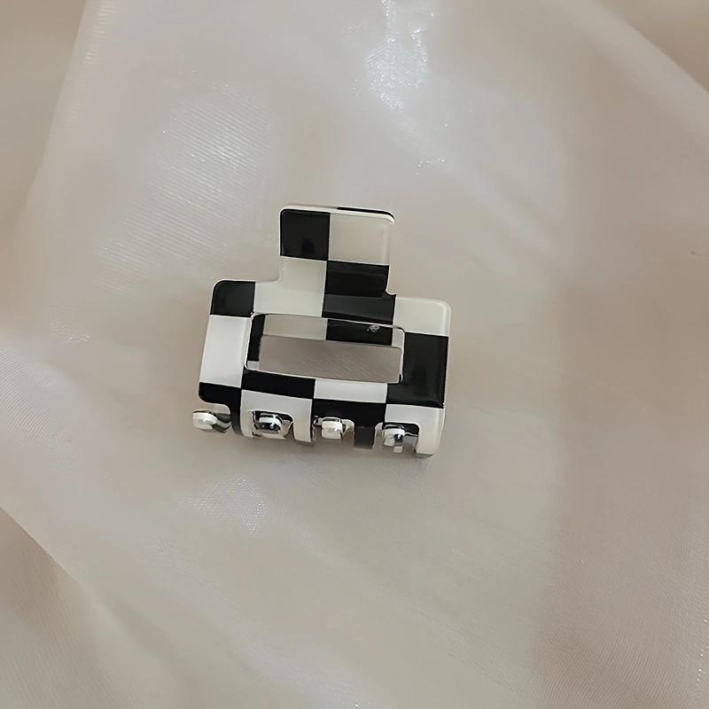 Vintage Mini Hair Claw Clip Acetate Checkered Tortoise Colorful Small Size Shark Clip Side Pins Hairpin Women Hair Accessories