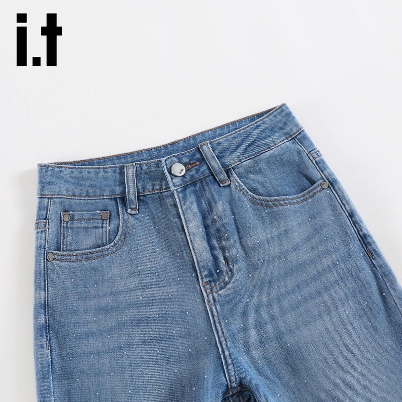 Izzue It Retro Rhinestone High-Waist Flare Jeans