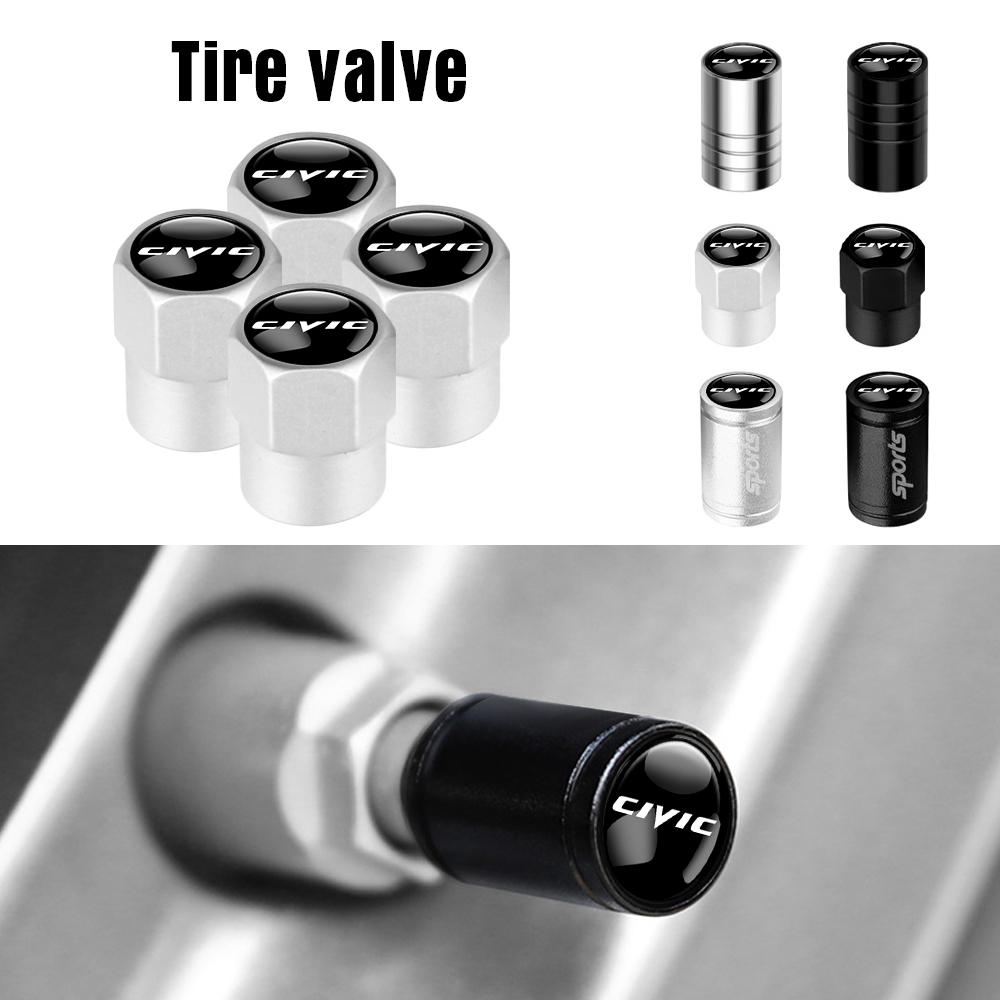 4pcs Metal Car Wheel Tire Valve Caps Stem Cover Car Accessories For Honda Fit Civic CRV Hrv CITY Accord CR-Z VTEC Vezel Insight