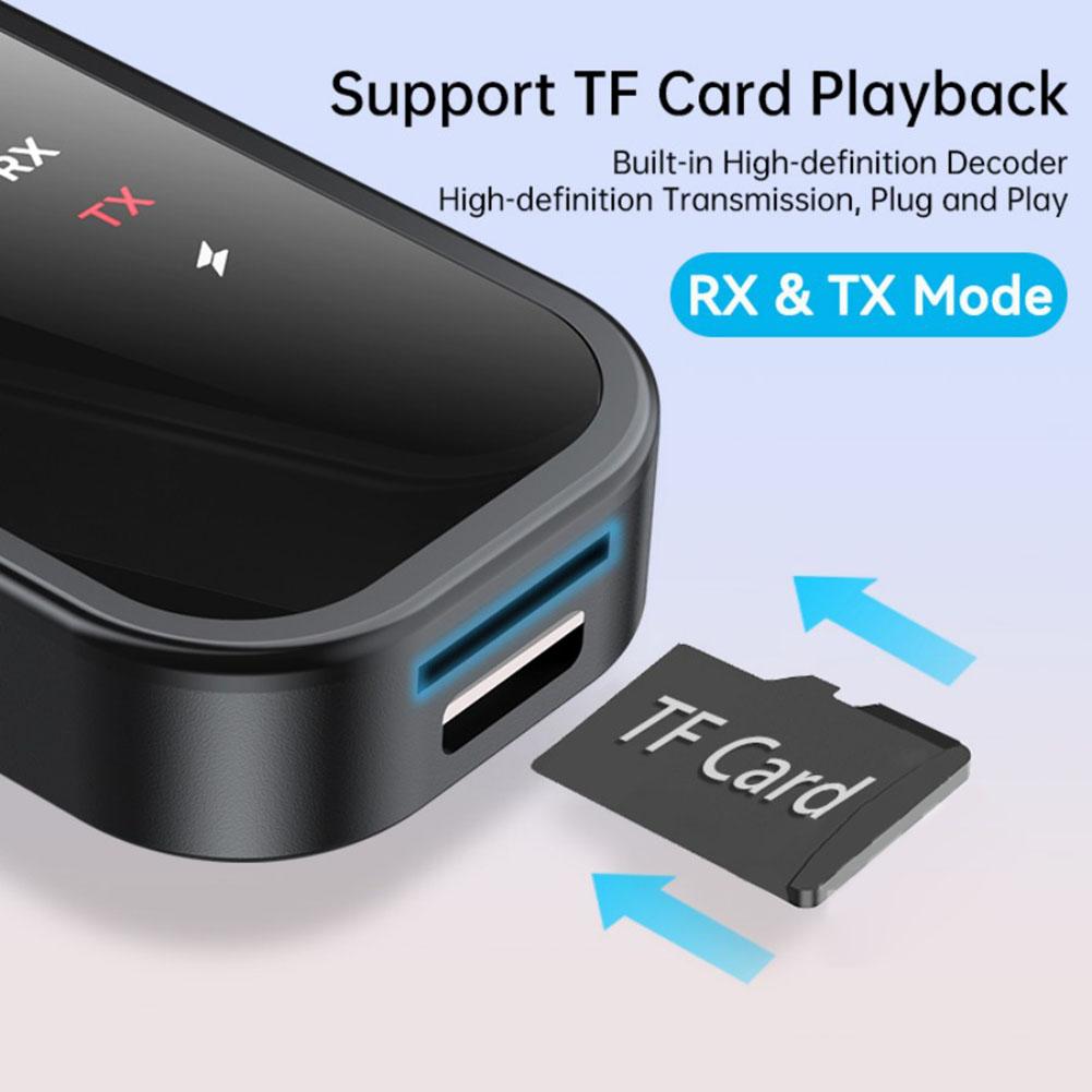 BT5.4 Audio Transmitter Receiver Low Latency 2 In 1 BT Transmitter Dual Stream Wireless Adapter for TV Car PC Headphones