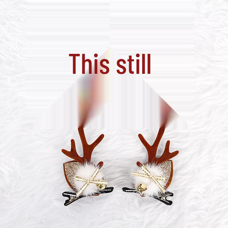 Christmas Reindeer Antler Hair Clips - Cute Bell Accessories for Girls