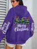 Merry Christmas Bow Tree Pattern Women'S Hoodie Casual Hoodie Autumn Hooded Sweater