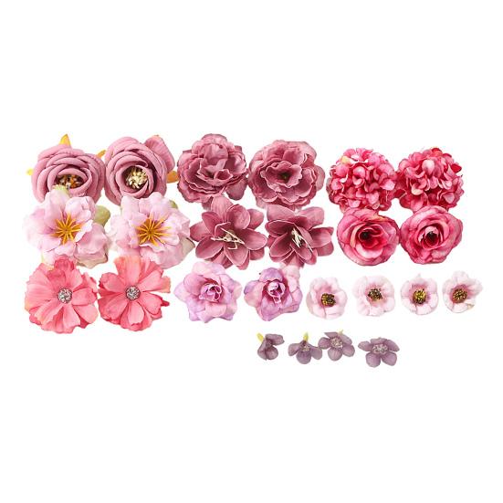 1 Set Artificial Flowers Graduation Decorations Flower Kit DIY Assorted Cap Stickers Glitter Number