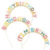 Birthday Party Headband IT'S MY BIRTHDAY Drip Oil Colored Letters Birthday Crown Girl Headwear