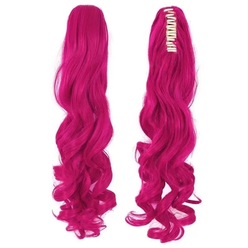 My Little Cos Anime Pinkie Pie Cos PP Pinkamena Diane Pie Cosplay Wig with Ponytails Rose Red Wigs Heat Resistant Synthetic Wigs