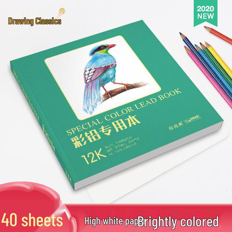 

Draw Classic: Colored Pencil Painting Sketchbook – 80 Sheets, 12K+16K Drawing Paper for Art