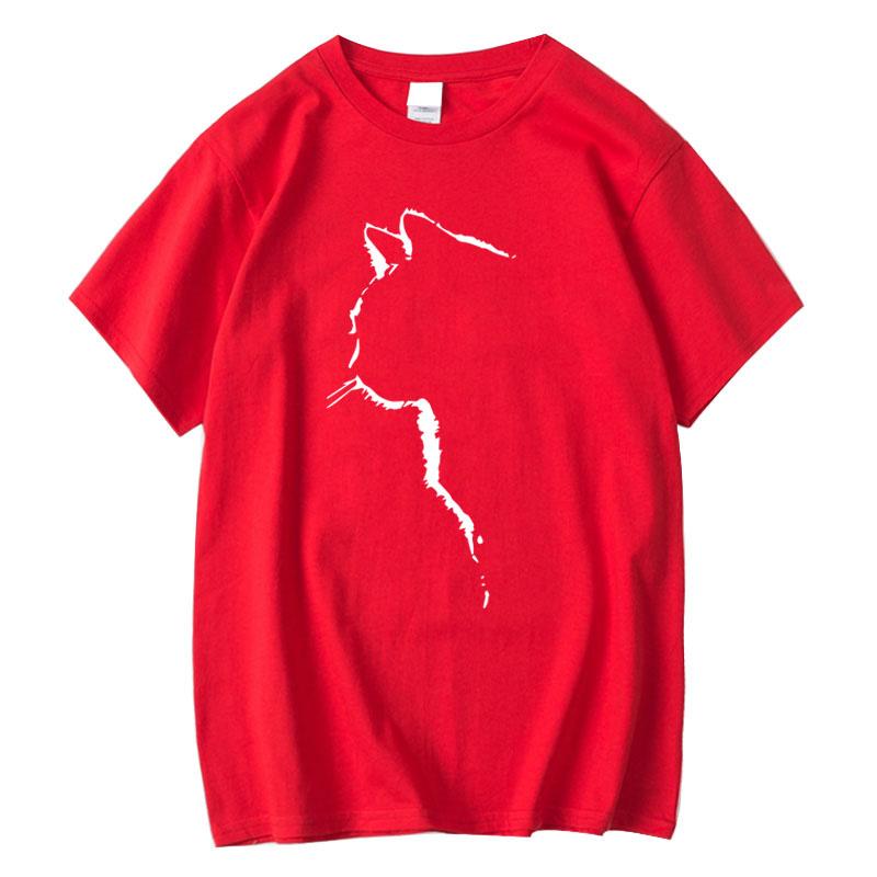 Sommer Baumwoll-T-Shirts für Herren Lustig Bedruckt Coole Katze Tier T-Shirts Übergroß Locker Kurzarm T-shirt Männlich Hip Hop Streetwear