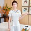 Teluoman Women's Summer Spa & Salon Workwear Set