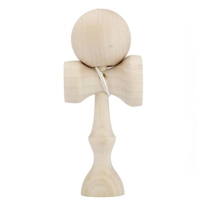 Kids' Size Spin Gear Easy Kendama, Professionally Designed, Lightweight Ball and Large Plate for Easy Loading (Solid Wood, Unpainted)