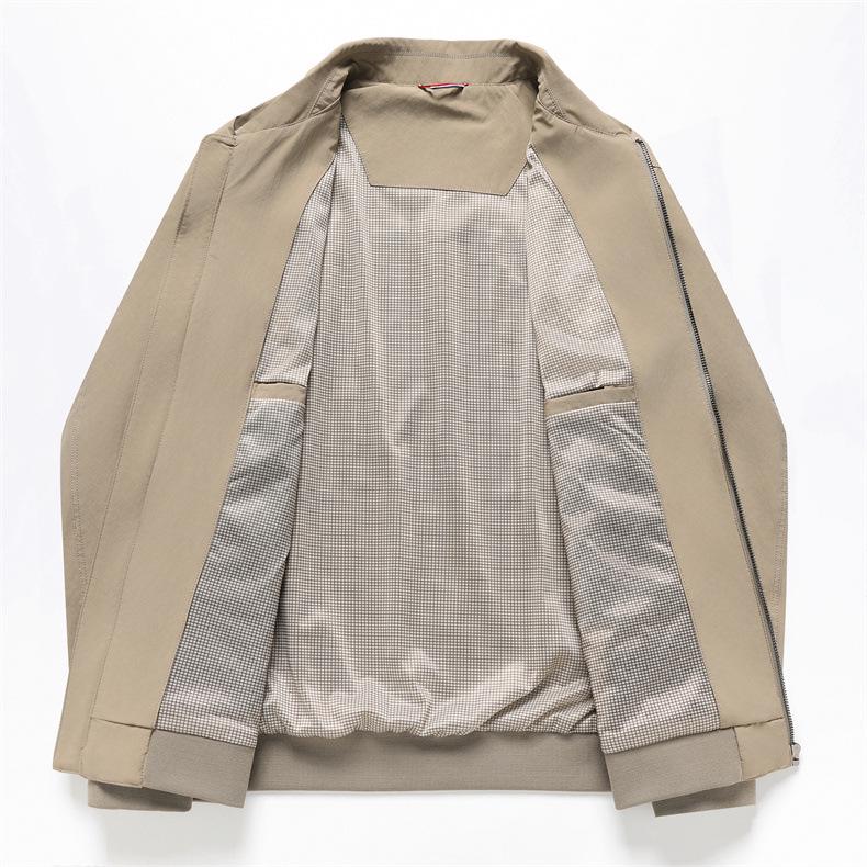 Grandpa Spring Men's Solid Color Lapel Jacket - Casual Business Outerwear
