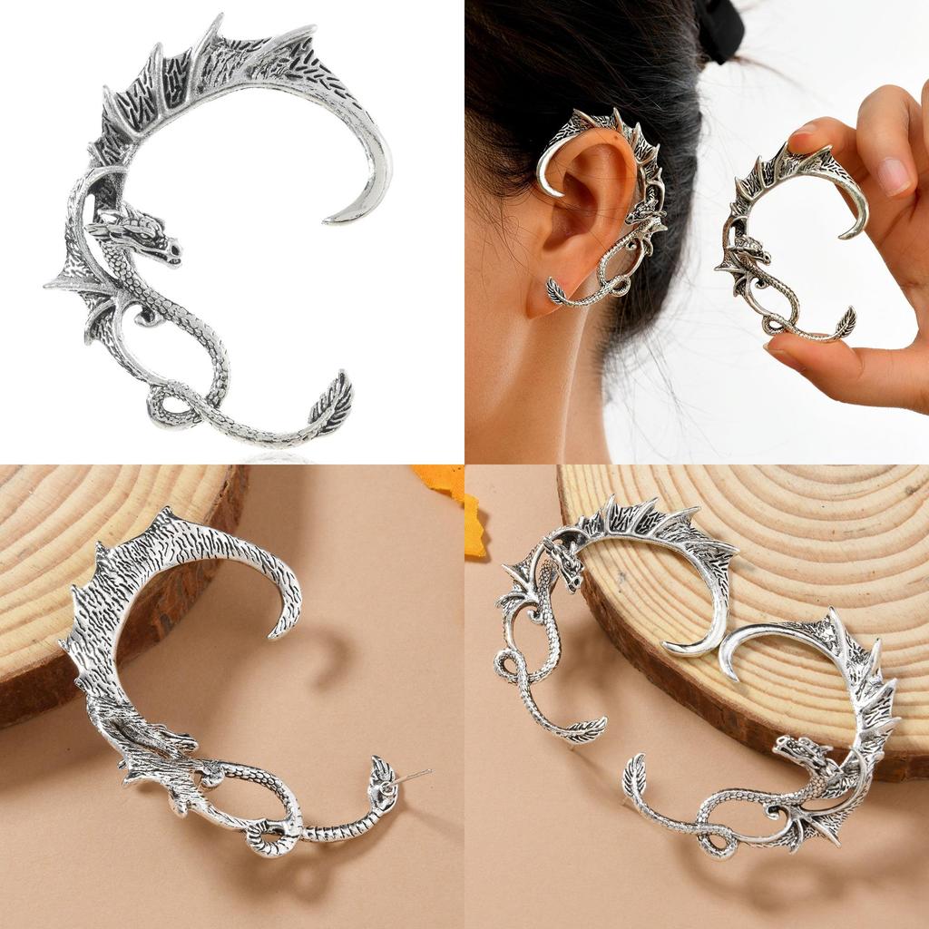 Punkowe Kolczyki Smoki Ze Stopu Dla Mężczyzn Kobiet Stylowa Gotycka Biżuteria