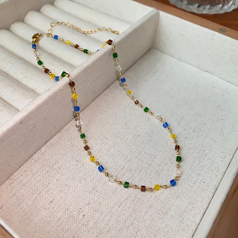 Luxurious Agate & Pearl Crystal Necklace - Ethnic Style Clavicle Chain