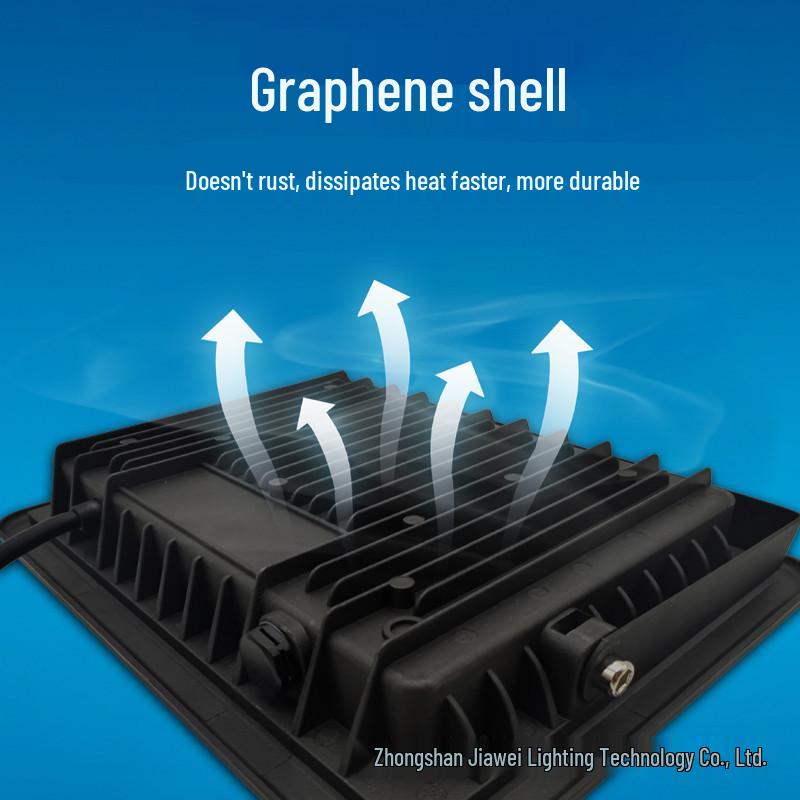 High-Power Waterproof Graphene LED Floodlight: 50W-100W Outdoor Projection Lighting