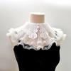 Lace Floral Pattern False Collar Elegant Woman Dress Shirt Decorative Collar
