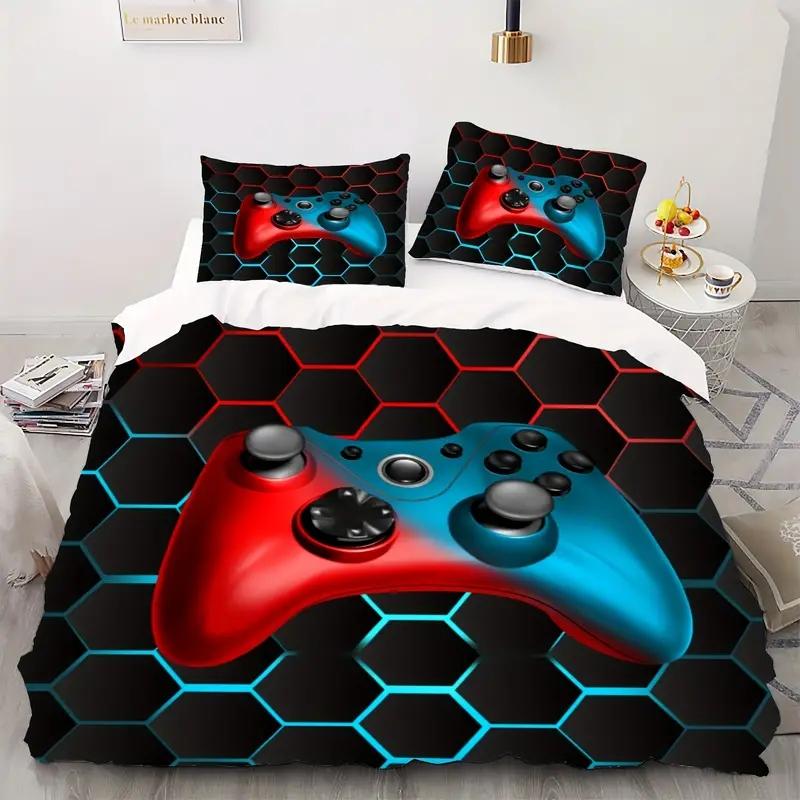 3D Gaming Bedding Set, Game Controller, Down Duvet and Pillowcase, Gamer's Quilt Cover DE135 * 200 Luxury Soft Home Textile